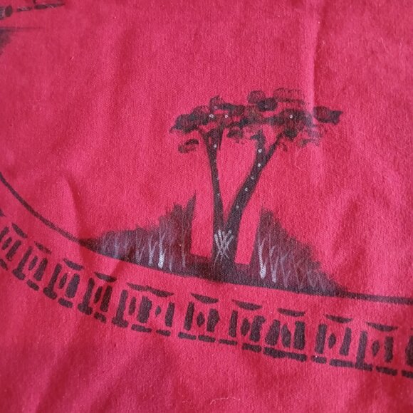 African Red and Black Handpainted Tablecloth Wall Hanging Bedspread - Picture 5 of 14